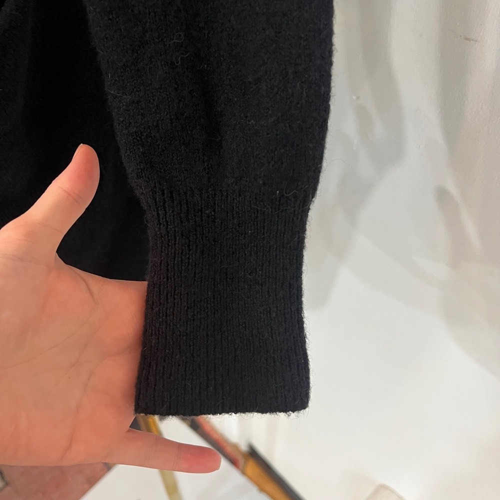 Madewell Alpaca Merino Open Cardigan Black Knit Minimalist Layering Size S - Picture 4 of 8